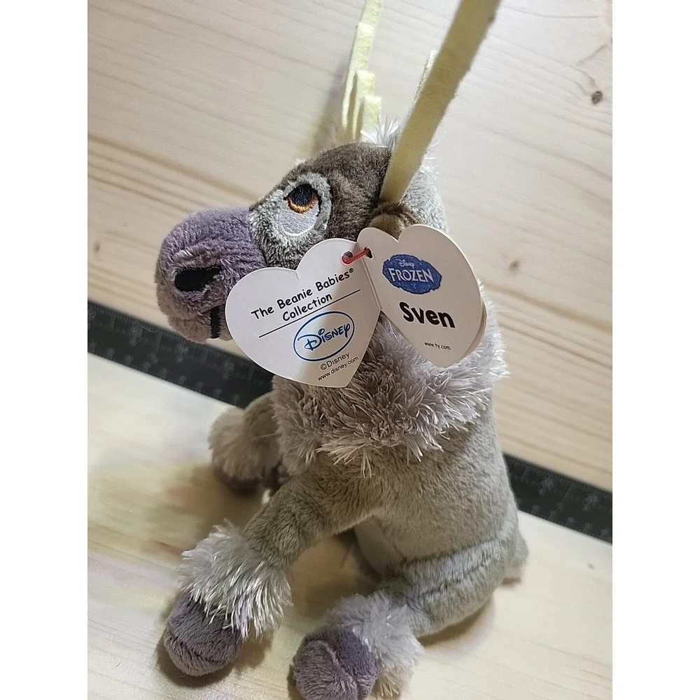 TY Sparkle Disney Frozen SVEN the Reindeer Gray Soft Beanie Baby 6
